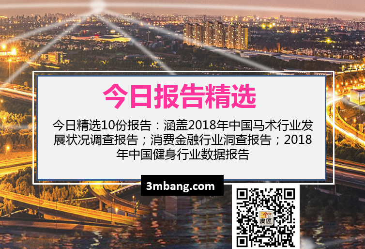 今日精选|2018年中国马术行业发展状况调查报告；消费金融行业洞查报告；2018年中国健身行业数据报告（附下载）